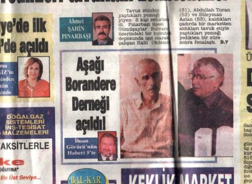 Gazetelerde Borandere Köyü