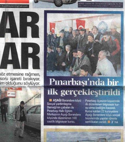 Gazetelerde Borandere Köyü